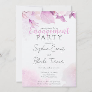 Soft Pink Modern Boho Wedding Engagement Party Invitation
