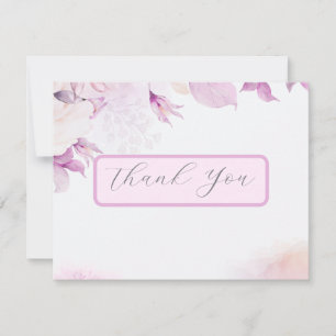 Soft Pink Modern Boho Wedding Thank You Card