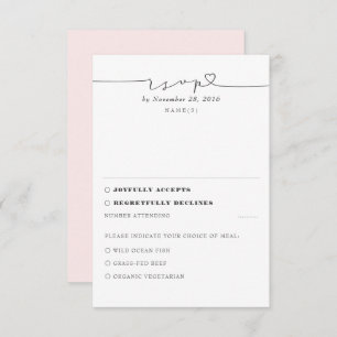 Soft Pink Modern Minimal Wedding RSVP