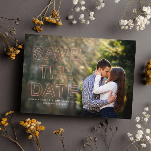 Soft Pink Modern Photo Wedding Save the Date