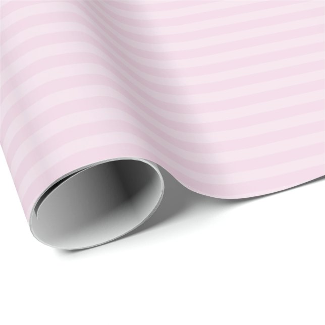 Soft Pink Monochromatic Stripe Wrapping Paper (Roll Corner)