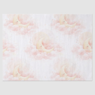 Soft Pink Moon Baby Shower Tissue Paper, Celestial Paper