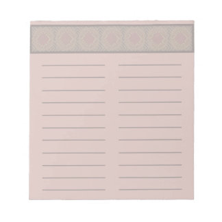 Soft Pink Notepad with Geometric Pattern lined