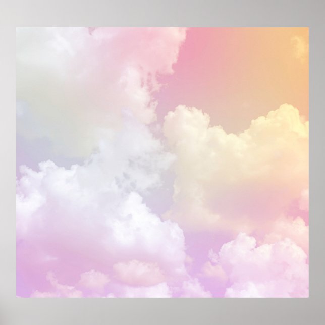 Soft Pink Orange Sky: Fluffy Poster (Front)