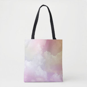 Soft Pink Orange Sky: Fluffy Tote Bag