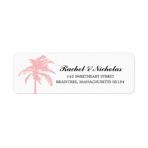 Soft Pink Palm Tree Return Address