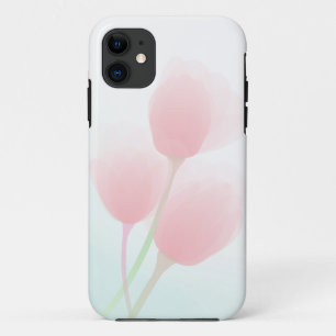 Soft Pink Pastel Tulips Wedding iPhone 11 Case