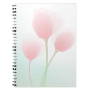 Soft Pink Pastel Tulips Wedding Notebook