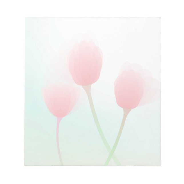 Soft Pink Pastel Tulips Wedding Notepad (Front)