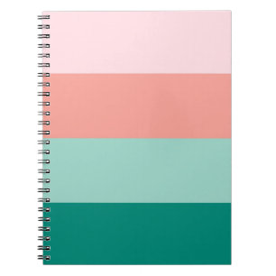 Soft Pink  Peach Amber Yucca and Arbor Green Horiz Notebook