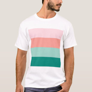 Soft Pink Peach Amber Yucca and Arbor Green Horiz T-Shirt
