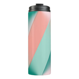 Soft Pink Peach Amber Yucca and Arbor Green Seamle Thermal Tumbler