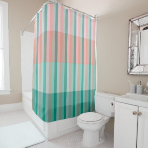 Soft Pink  Peach Amber Yucca and Arbor Green Trans Shower Curtain
