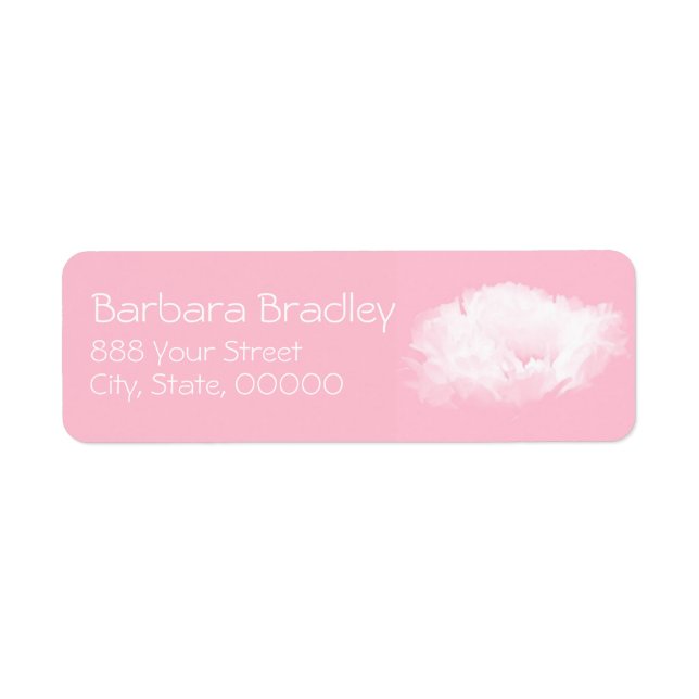 Soft Pink Peony 3 Return Address Labels (Front)