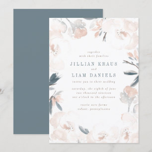 Soft Pink Peony Wedding Invitation