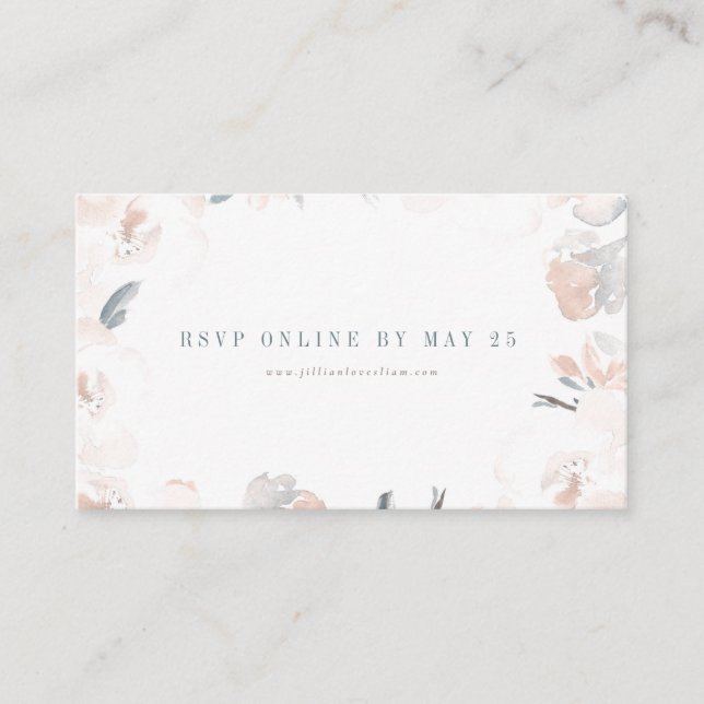 Soft Pink Peony Wedding Online RSVP Card (Front)