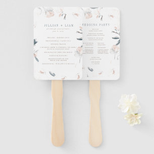 Soft Pink Peony Wedding Program Hand Fan