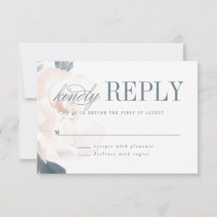 Soft Pink Peony Wedding RSVP card