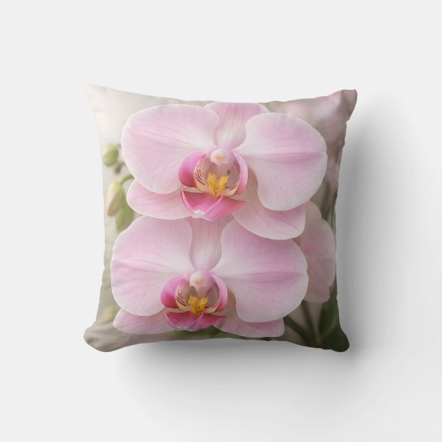 Soft Pink Phalaenopsis Orchid Cushion (Front)