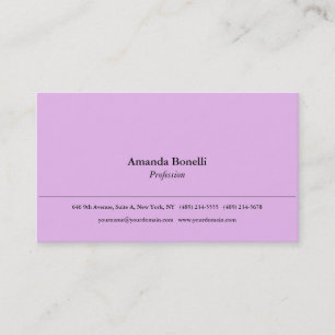 Soft Pink Plain Minimalist Elegant Professional Business Card