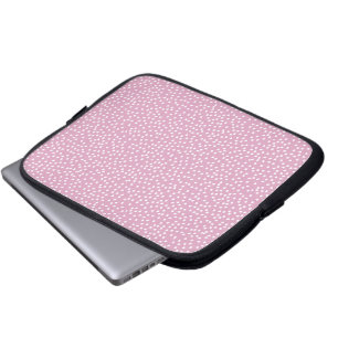 Soft pink polka dot laptop sleeve