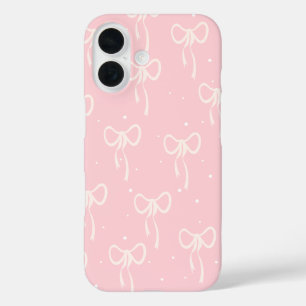 Soft Pink Ribbon Aesthetic - Cute & Feminine iPhone 16 Case