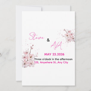 Soft Pink Romantic Wedding Invitation   Elegant & 