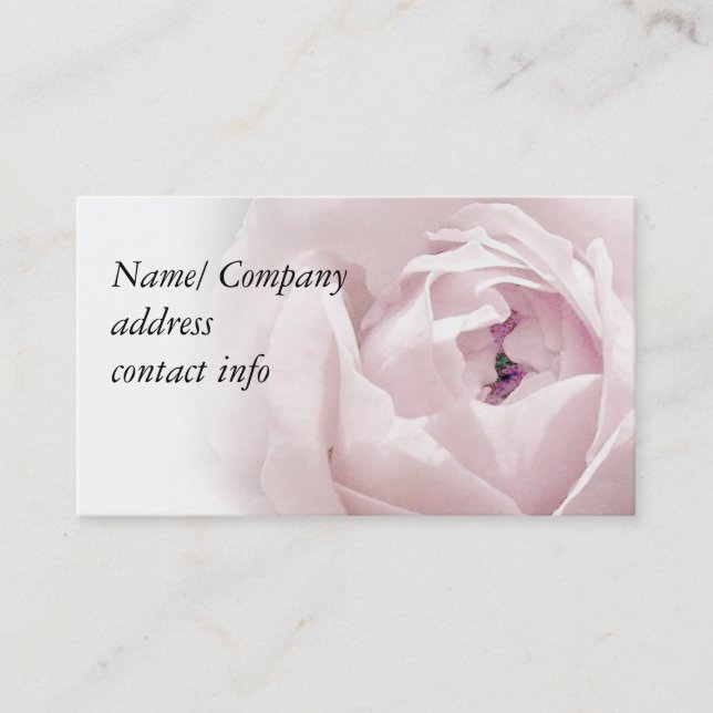 Soft Pink Rose Business Card (Front)