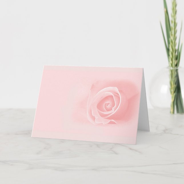 Soft pink rose card (Front)