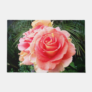 Soft Pink Rose Close-up Photo Beautiful Modern Doormat