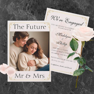 Soft Pink Rose Engagement Party Invitation