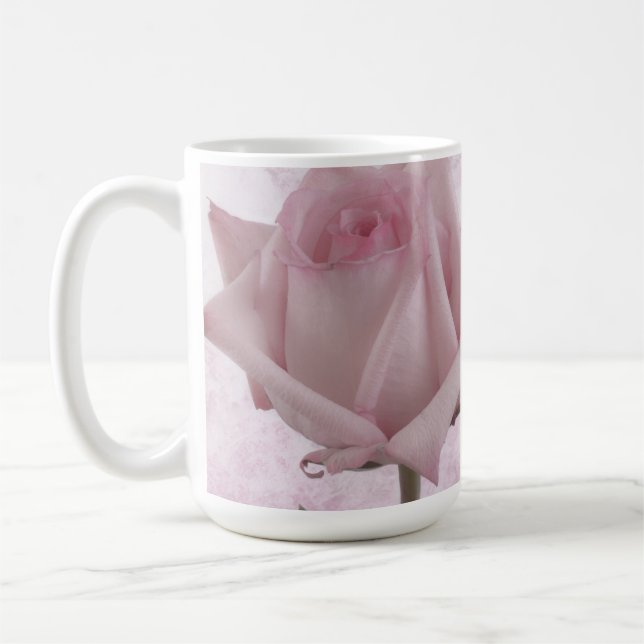 Soft Pink Rose Flower Coffee Mug (Left)