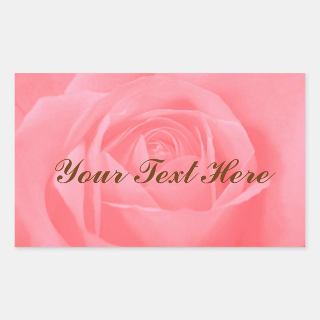 Soft Pink Rose Rectangular Sticker (Front)