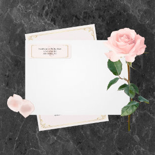 Soft Pink Rose Return Address Labels