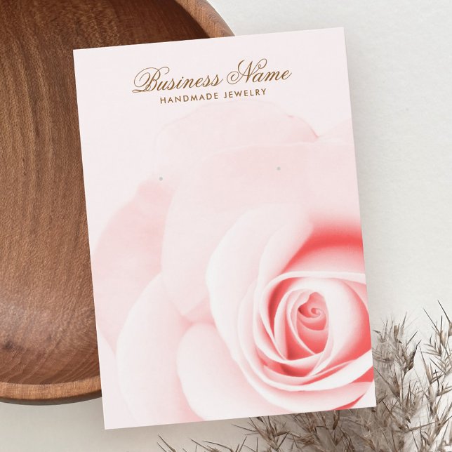 Soft pink rose romantic earring display cards (Creator Uploaded)