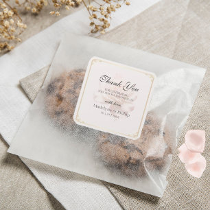 Soft Pink Rose Thank You Sticker