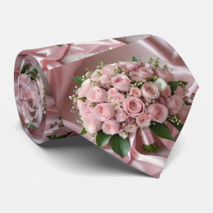 Soft Pink Rose Wedding Bouquet, Tie