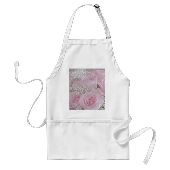 Soft Pink Roses and Baby's Breath Standard Apron (Front)