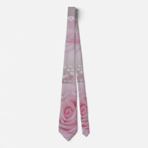 Soft Pink Roses and Baby's Breath Tie