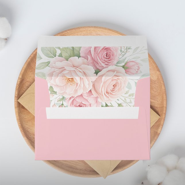 soft pink roses floral envelope  (Creator Uploaded)