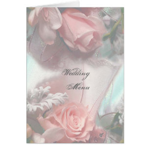 Soft Pink Roses Wedding Menu