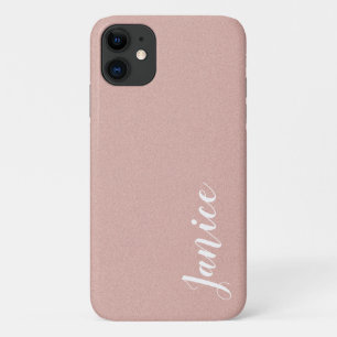 Soft Pink Sand Texture Add Your Name iPhone 11 Case