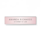 Soft pink satin gradient name and title