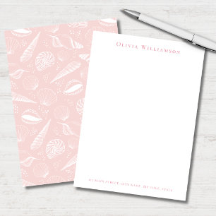 Soft Pink Sea Shell Coastal Card