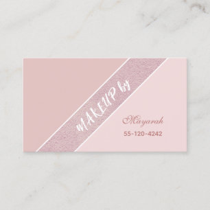 Soft Pink Simple Makeup Business Card