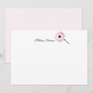 Soft Pink Single Flower Personalised Card