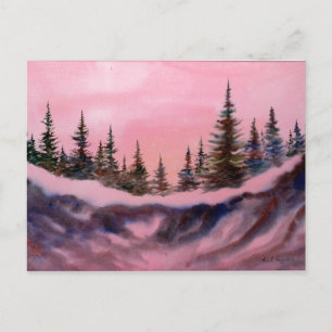 "Soft Pink Snow" Country Roads Postcard