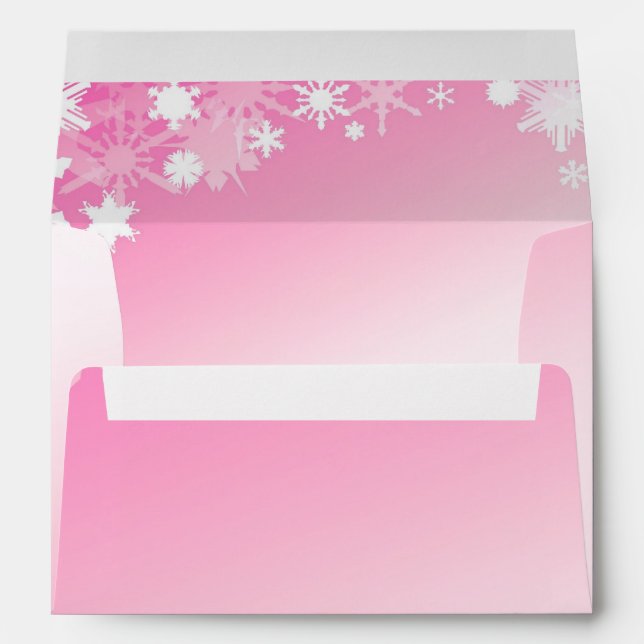 Soft Pink Snowflakes Envelope (Back (Bottom))