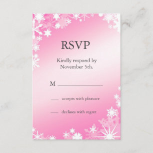 Soft Pink Snowflakes RSVP Card