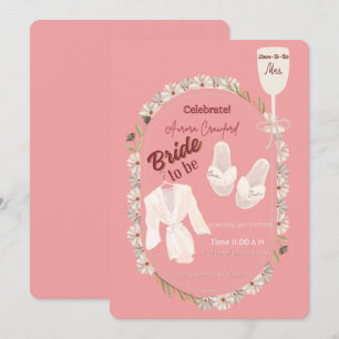 Soft Pink Spa Day Bridal Shower Invitation with Fl